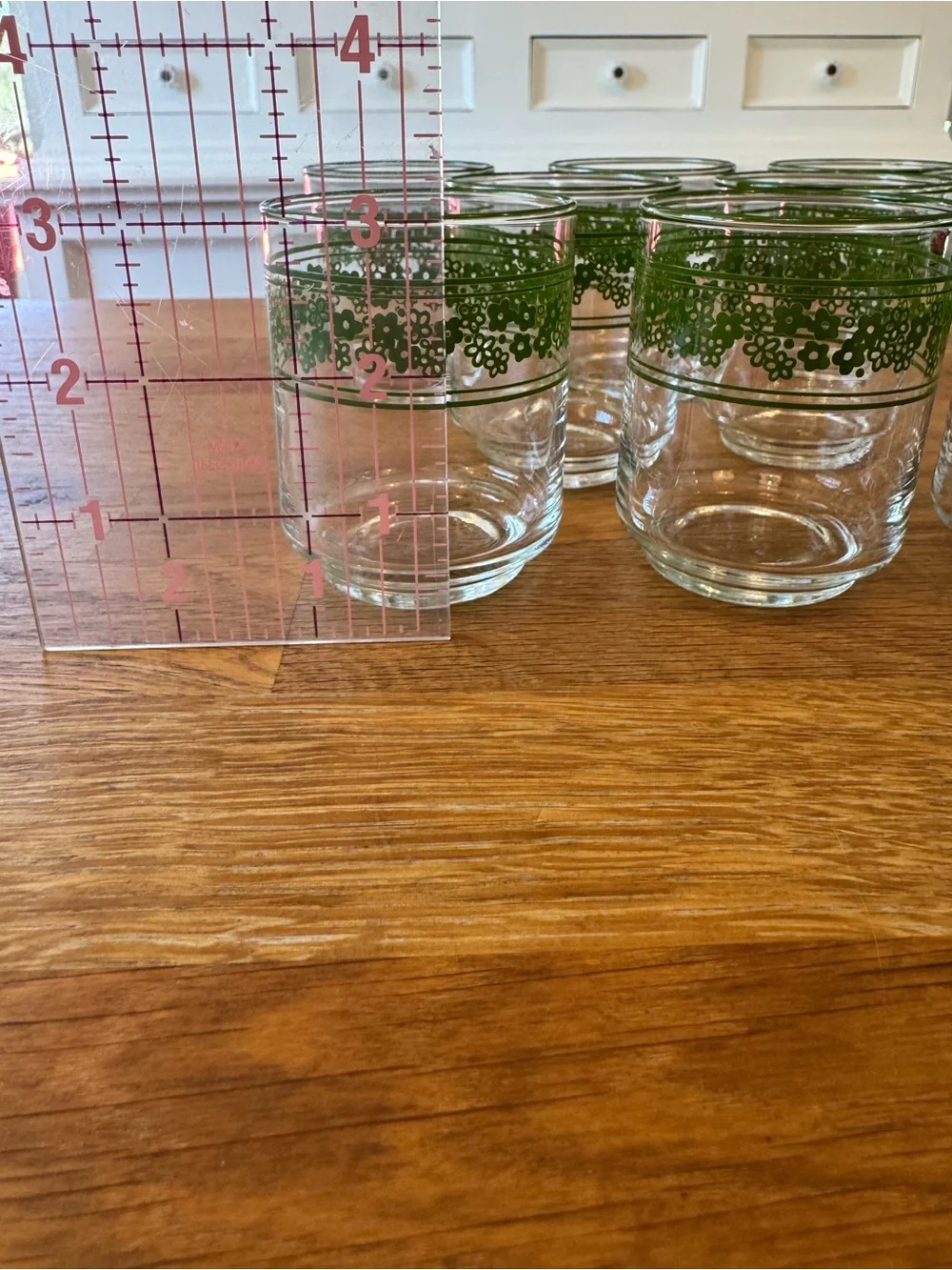 🌼 Vintage Libbey “Crazy Daisy” / Spring Blossom Green Glasses | Set of 8